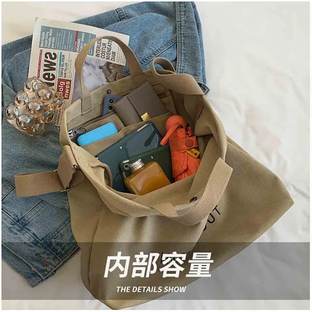 Sumleno Women Large Canvas Tote Handbags Casual Shoulder Work Bag Crossbody Top Handle Vintage Grunge Hobo Bag