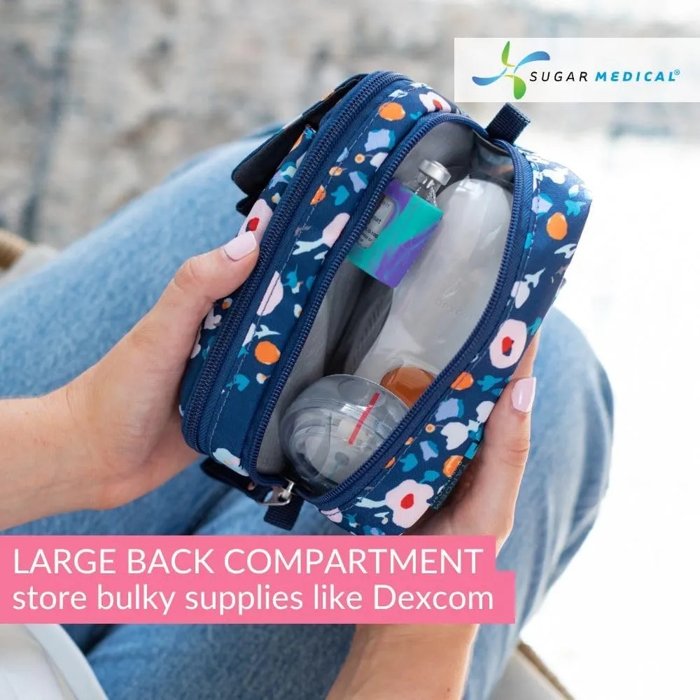 Tandem Diabetes Supply Case with insulated pocket. Organize your t:slim X2 insulin pump supplies. Fits: infusion site, dexcom inserter, glucose meter, lancet, test strips, insulin and more. (Hannah)