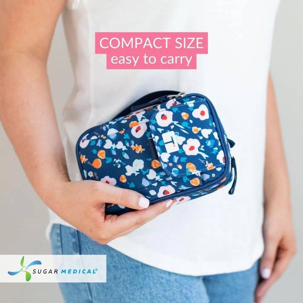 Tandem Diabetes Supply Case with insulated pocket. Organize your t:slim X2 insulin pump supplies. Fits: infusion site, dexcom inserter, glucose meter, lancet, test strips, insulin and more. (Hannah)