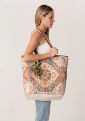 Tapestry Printed Embroidered Tassel Tote Bag