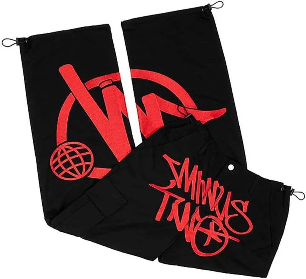 Tcpbgcd Minus Two Retro Printed Baggy Pants Minus Two Cargo Pants Hip Hop Streetwear Loose Joggers Trousers