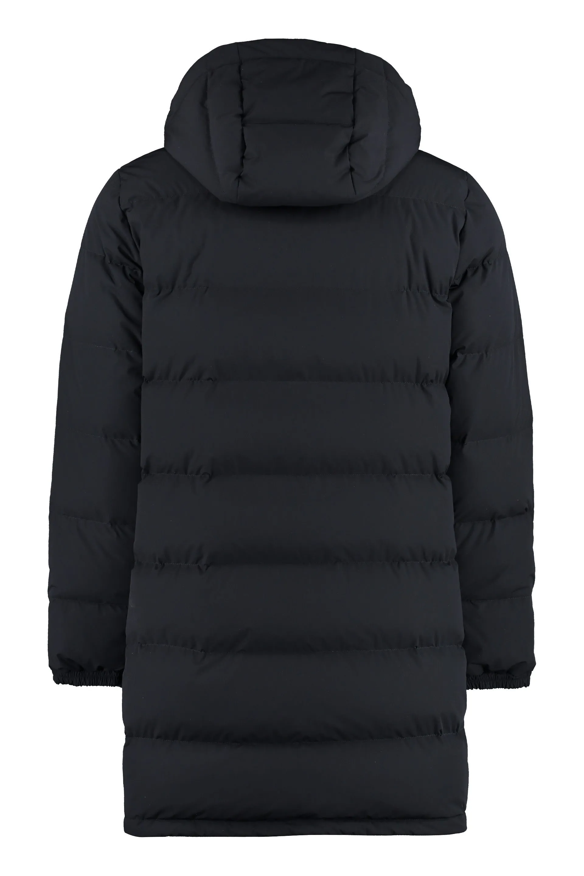 Techno fabric long down jacket