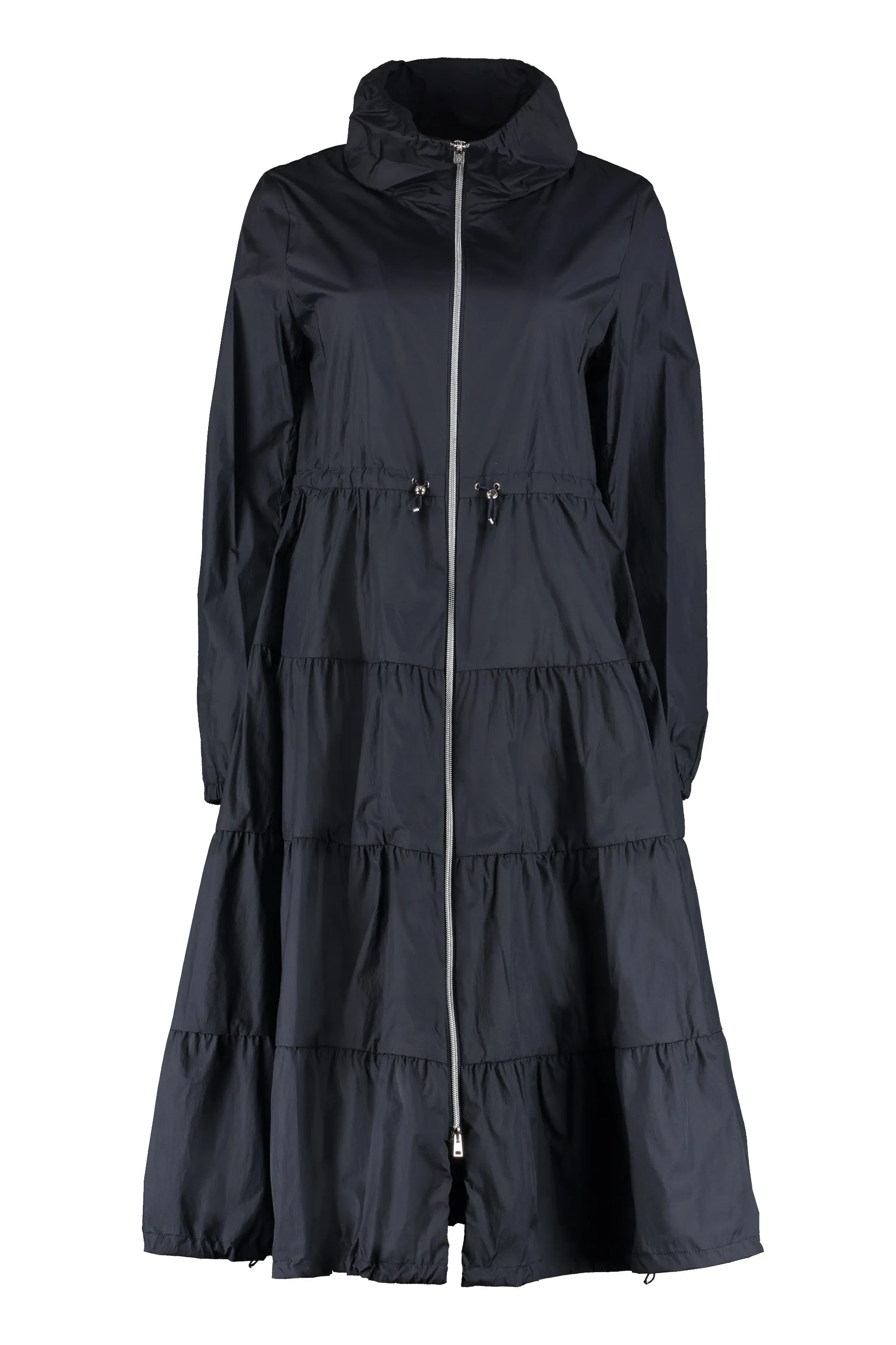 Techno fabric trench coat