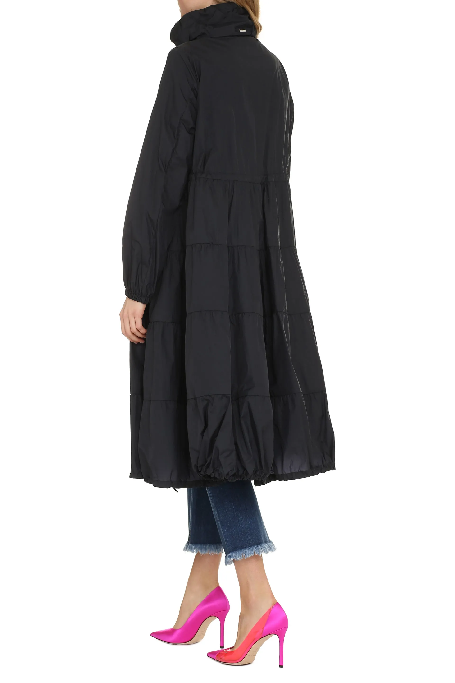 Techno fabric trench coat