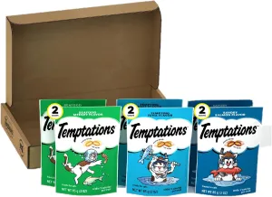 Temptations Classic Crunchy and Soft Cat Treats Seafood Lovers Variety Pack, 3 oz., Pack of 6