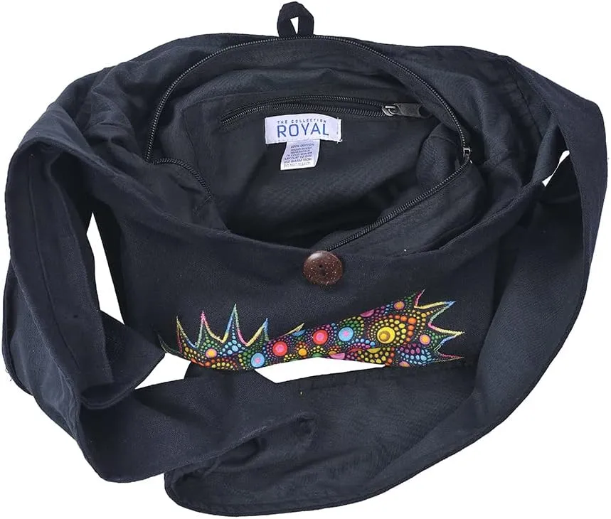THE COLLECTION ROYAL Graphic Crossbody Bag for Women, Boho Purse, Boho Bag, Hippie Bag, Hippie Purse, Cloth Purse for Women