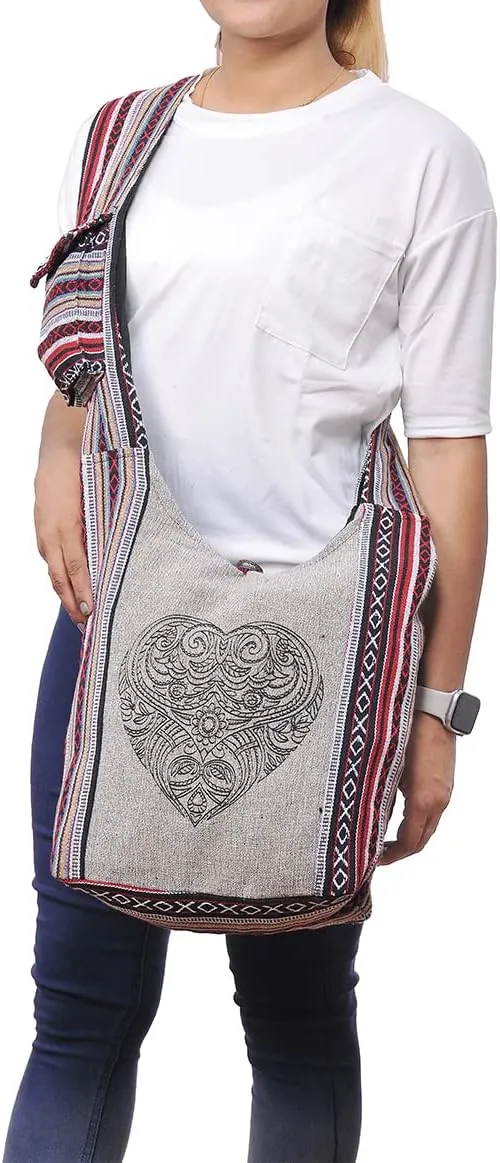 THE COLLECTION ROYAL Graphic Crossbody Bag for Women, Boho Purse, Boho Bag, Hippie Bag, Hippie Purse, Cloth Purse for Women