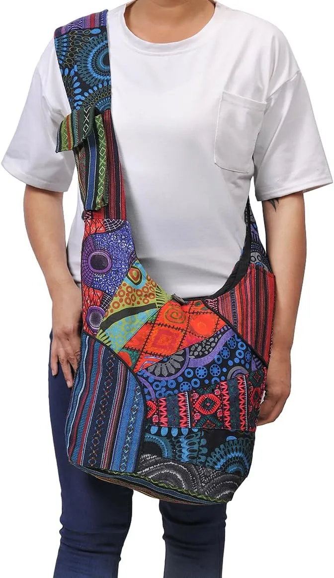 THE COLLECTION ROYAL Hobo Crossbody Bags for Women, Boho Purse, Boho Bag | Hippie Bag, Indie Tote Bag, Cloth Purse for Women