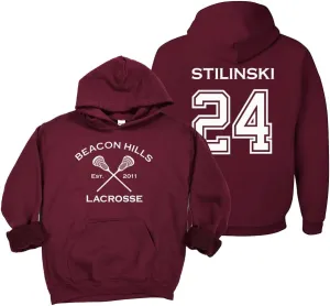 The Creating Studio Adult Retro Stilinski 24 Beacon Hills Lacrosse 2-Sided Hoodie