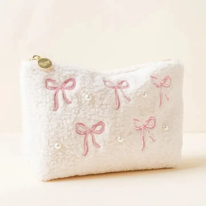 The Darling Effect Teddy Pouch-Bows Pink