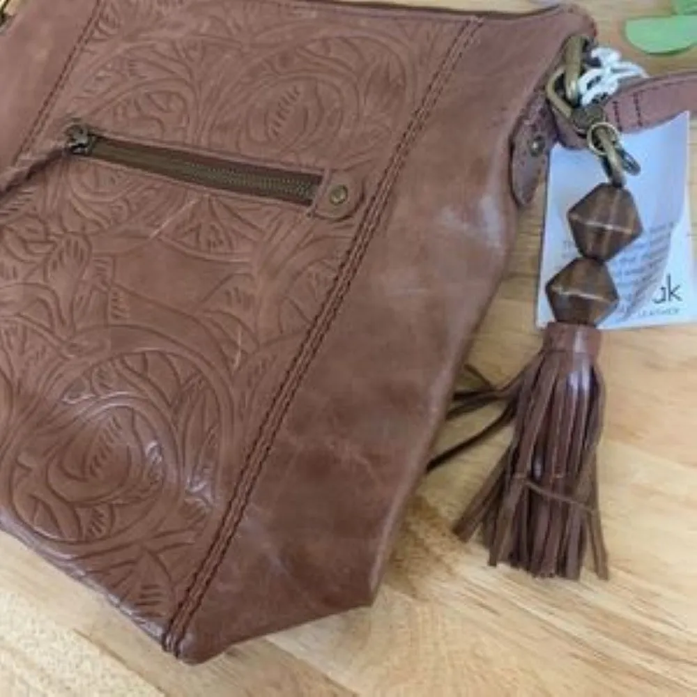 The Sak Women's Ashland Leather Crossbody Bag-Brown