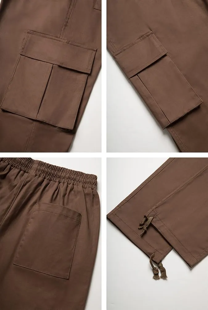 THWEI Mens Cargo Pants Casual Joggers Athletic Pants Cotton Loose Straight Sweatpants