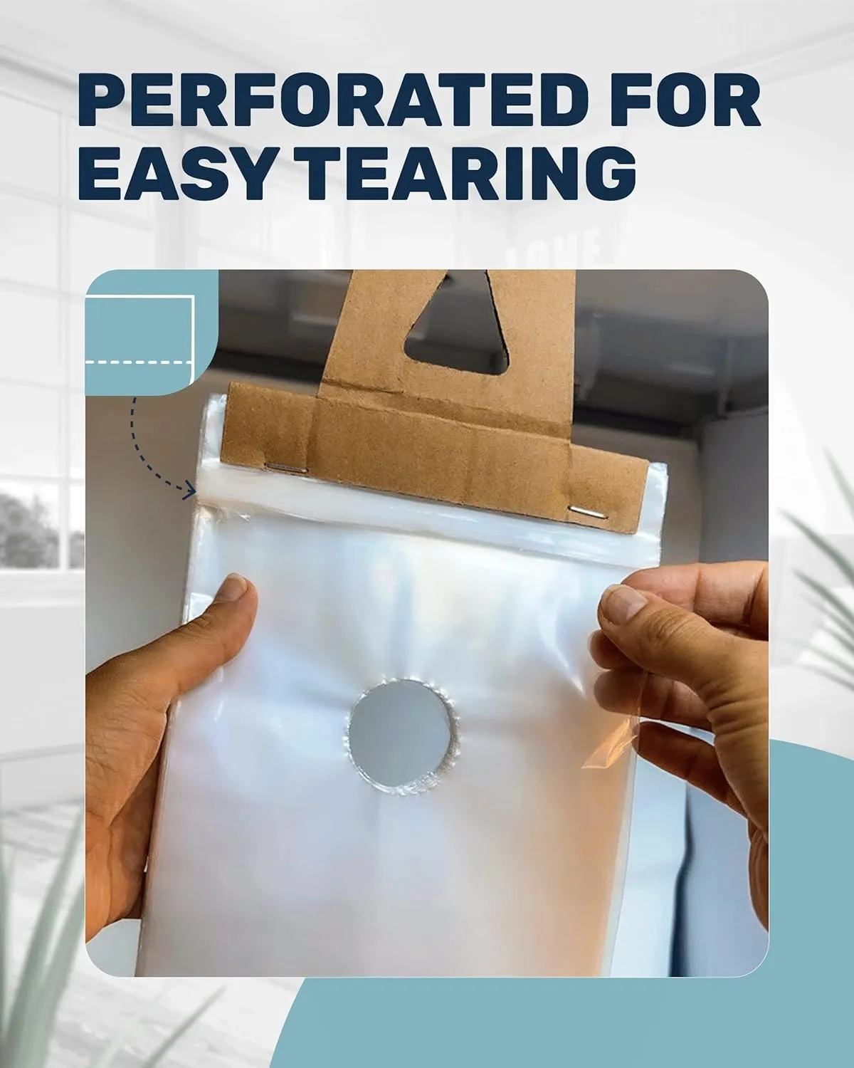 TidyFriend Door Hanger Bags 6” x 12” (300 Pack), Clear Door Hanger Bags Protects Flyers, Brochures, Notices, Printed Materials, Waterproof and Secure