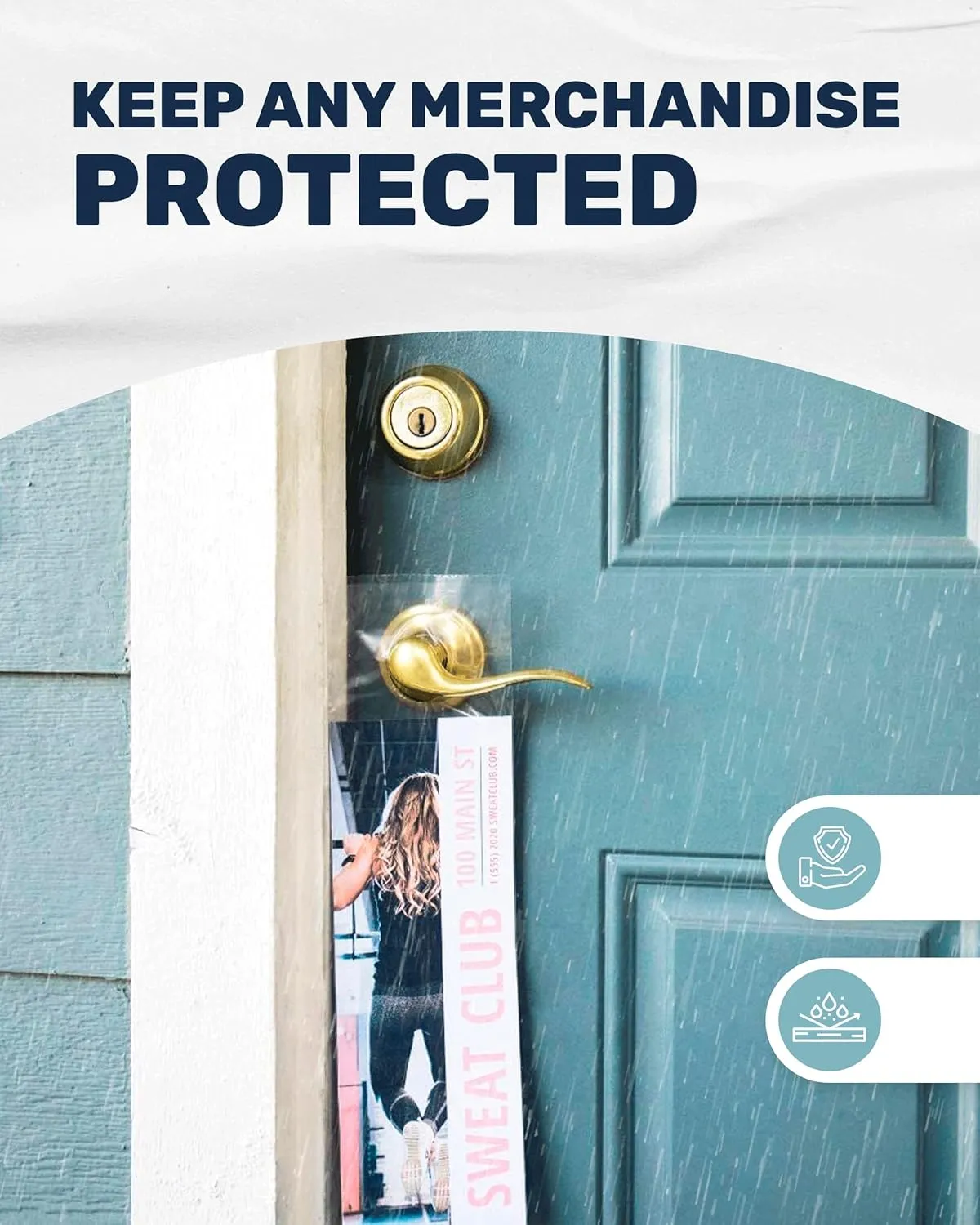 TidyFriend Door Hanger Bags 6” x 12” (300 Pack), Clear Door Hanger Bags Protects Flyers, Brochures, Notices, Printed Materials, Waterproof and Secure