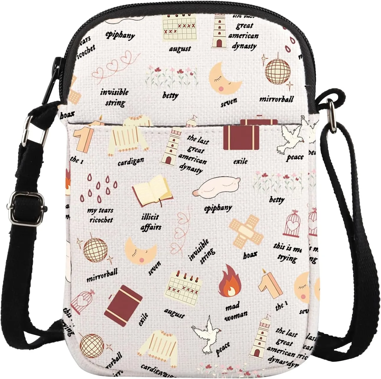 TOBGBE Album Inspired Gift Singer Fan Gifts All Album Name Crossbody Bag Singer Merchandise Music Lover Tote Bag