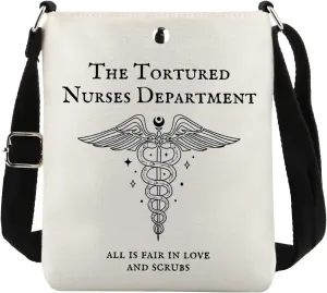 TOBGBE Funny Nurse Memes Gifts Tortured Nurses Department Crossbody Bags For Nurse Accessories for Work