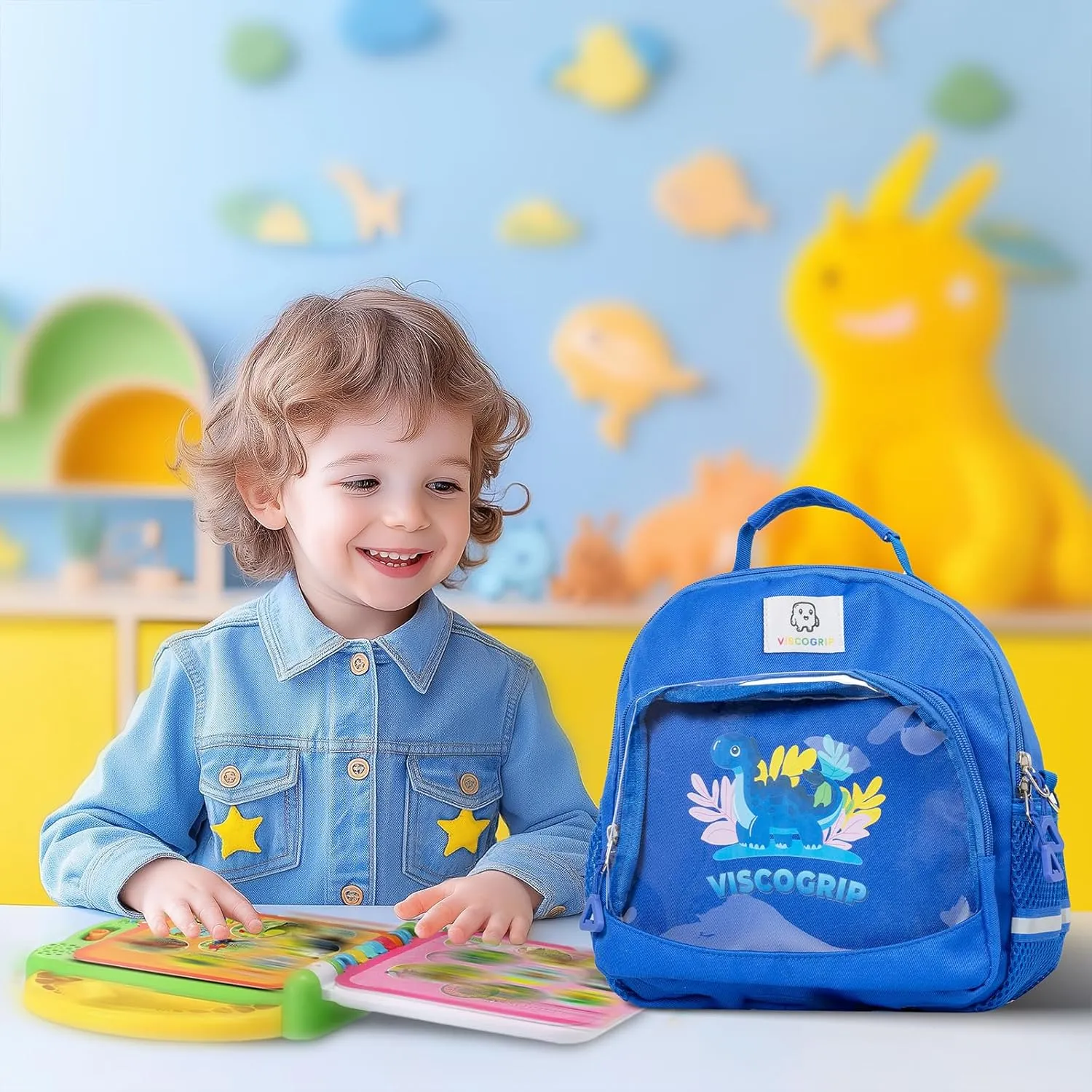 Toddler Backpack Compatible with Leapfrog LeapStart 3D Interactive Learning System and Learning 100 Words Book, Storage and Display Books(Blue) - Bag Only