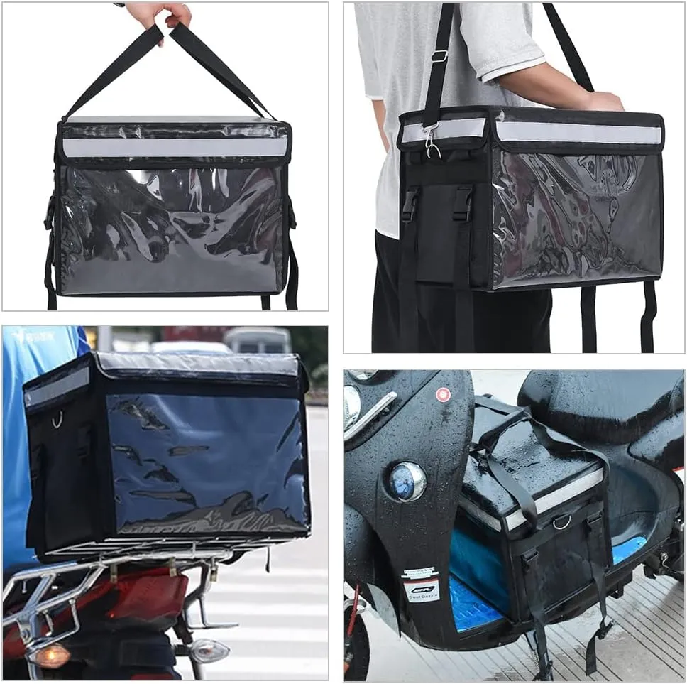 TooCust Insulated Bags For Food Delivery 16.5" x 11.4" x 11.8", Commercial Insulated Food Delivery Bag w/Divider, Waterproof & Foldable Catering Bag Food Deliveries, Delivery Pizza Bags 10 Inches
