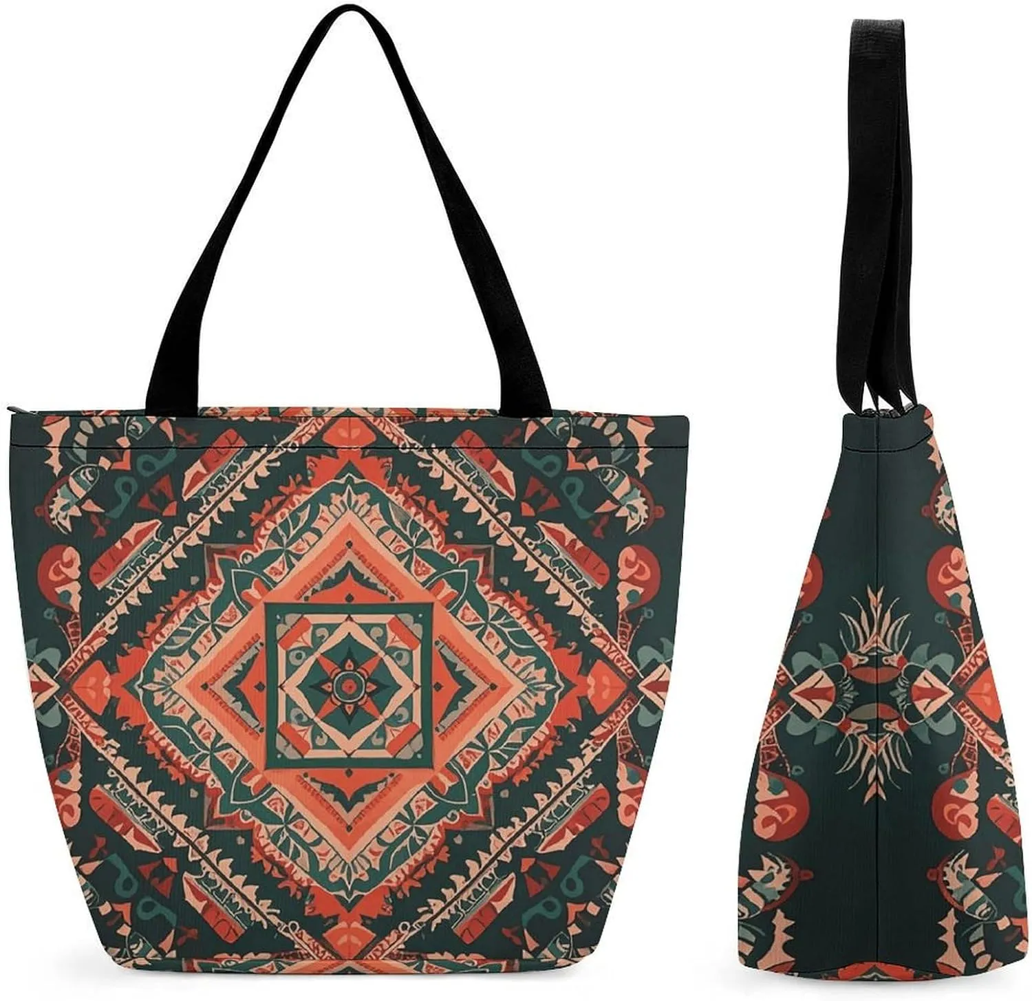 Tote Bag for Women Shoulder Bag Bohemian Mystical Tribal Motifs Handbags for Travel Work Beach Bag Grocery Bag