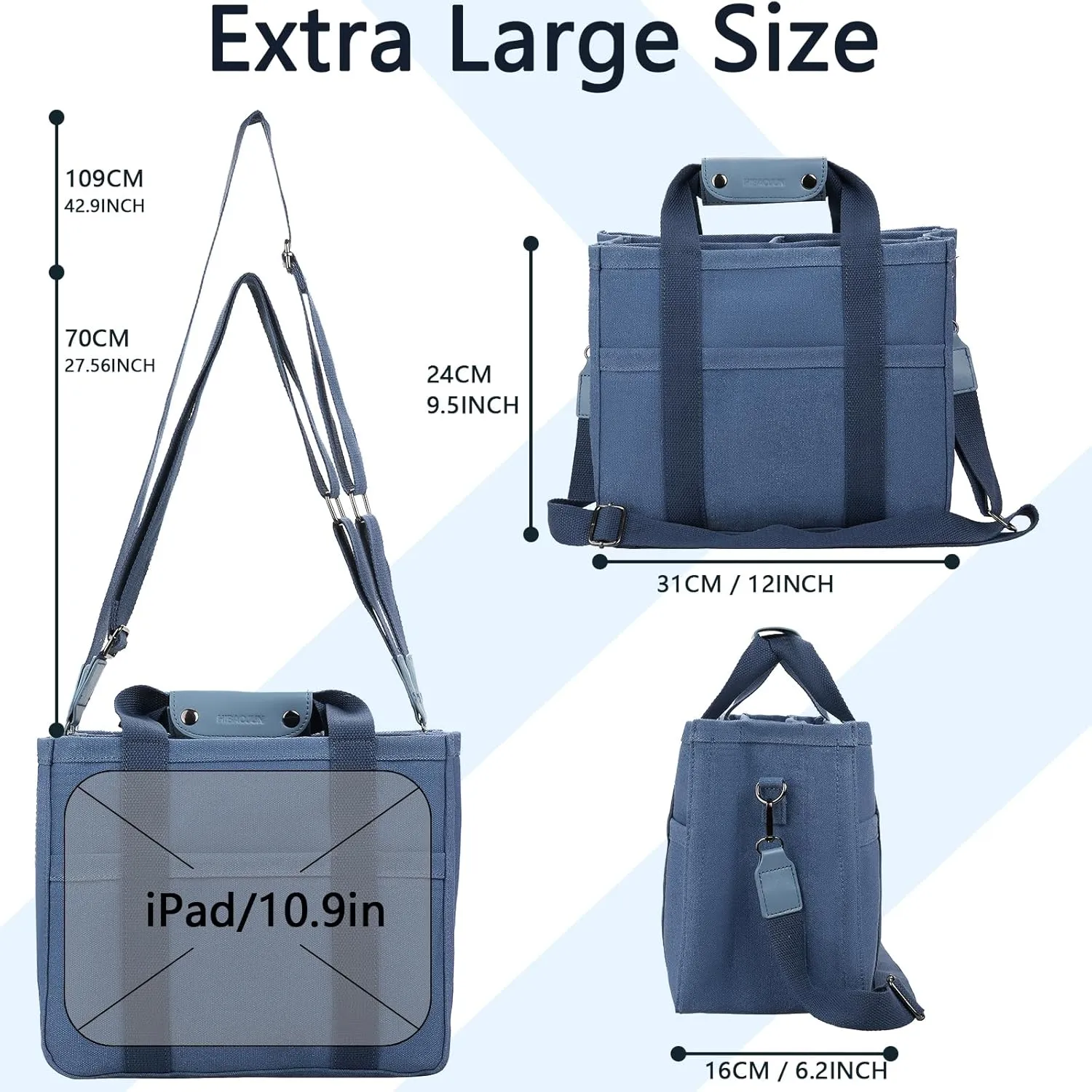 Tote Bag with Compartments Church Bible Bag Laptop Large Tote Bag for Women Nice Gift.