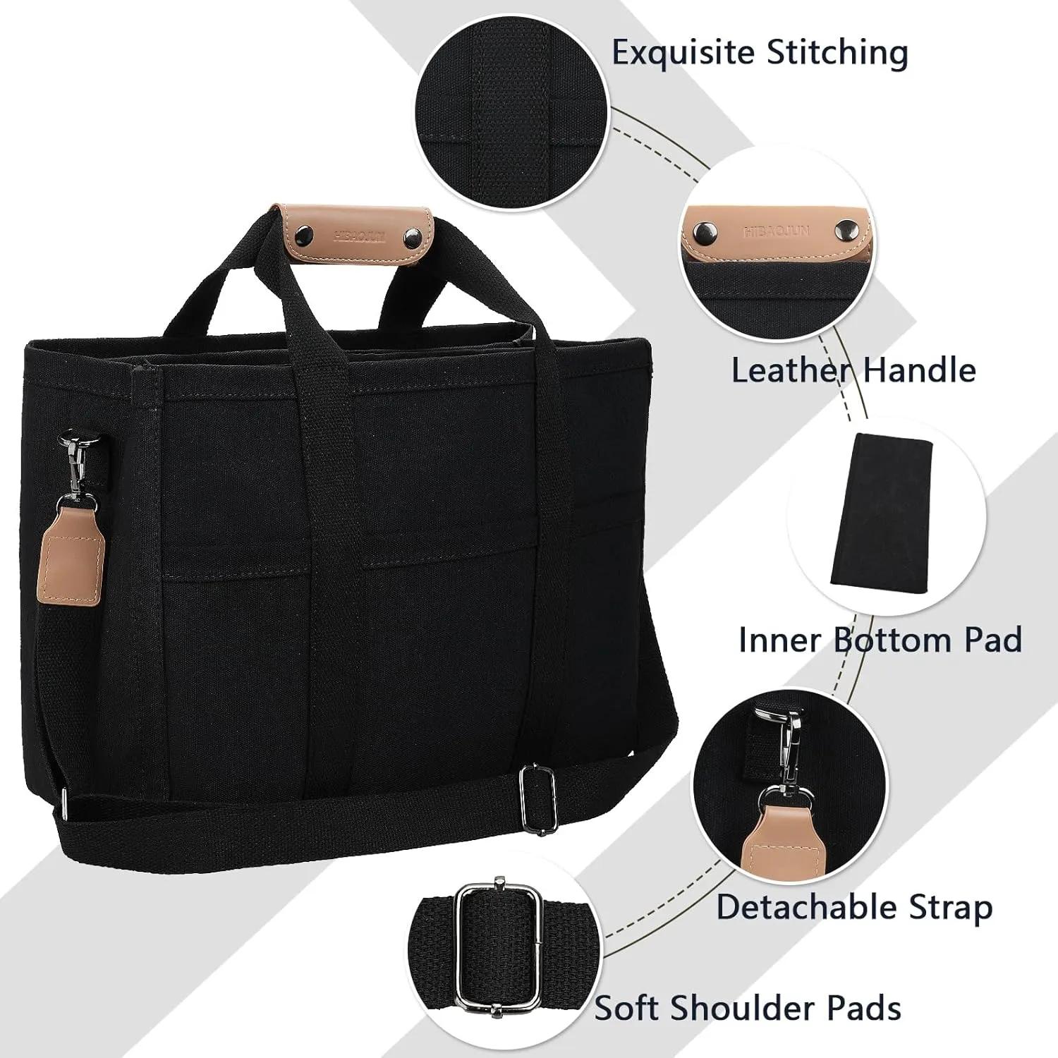 Tote Bag with Compartments Church Bible Bag Laptop Large Tote Bag for Women Nice Gift.