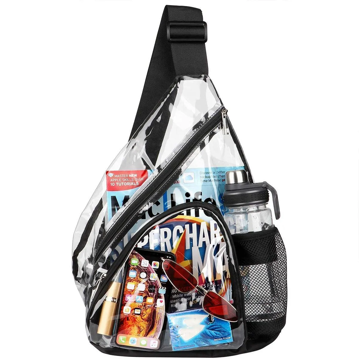 Transparent PVC Waterproof Crossbody Bag Casual Shoulder Slant Backpack Travel