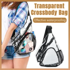 Transparent PVC Waterproof Crossbody Bag Casual Shoulder Slant Backpack Travel