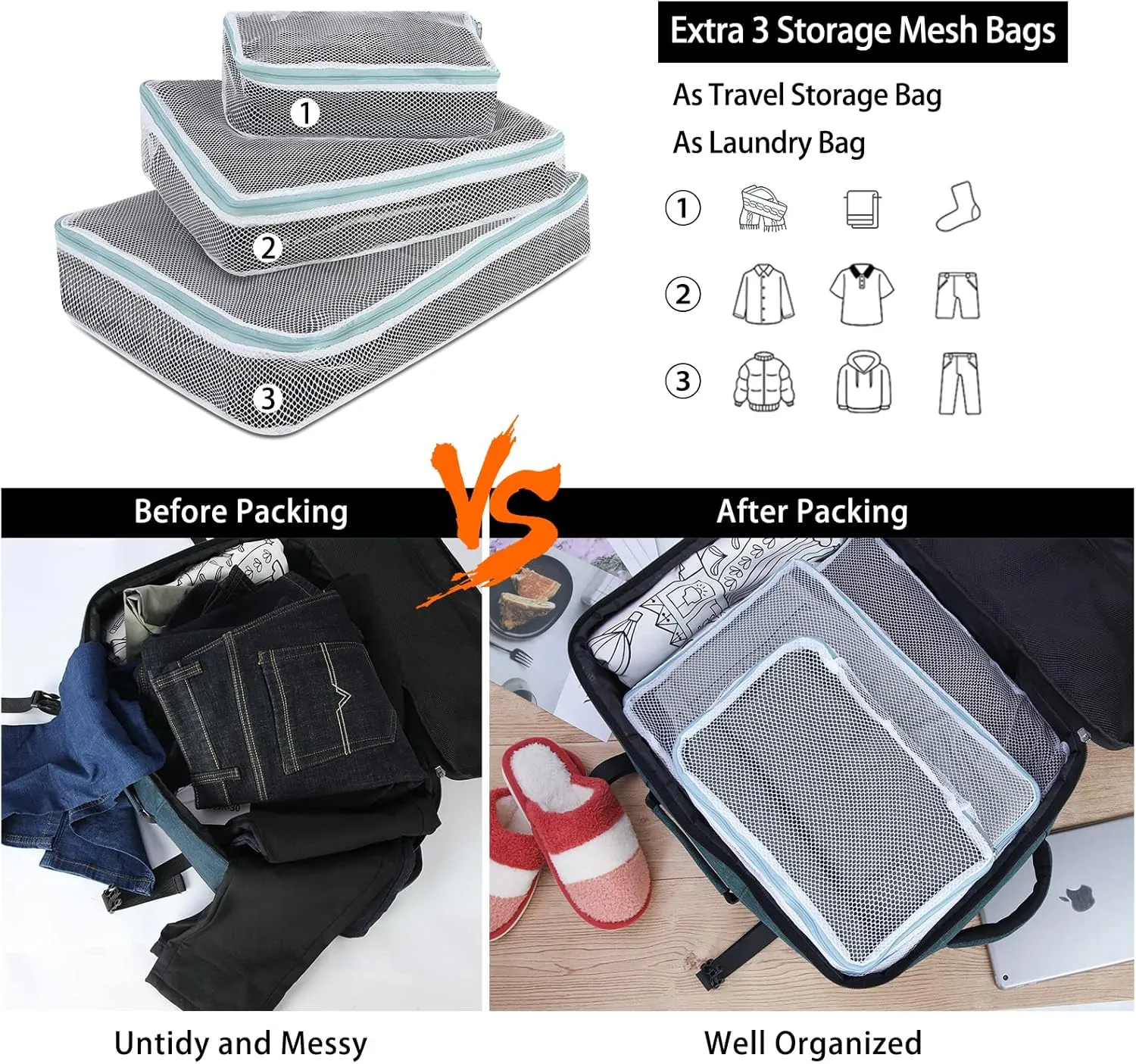Travel Backpack for Men Women 17 Inch Flight Approved Carry on Backpack Waterproof Large 40L Luggage Daypack Business College Weekender Overnight Laptop Backpack with 3 Packing Cubes, Blue