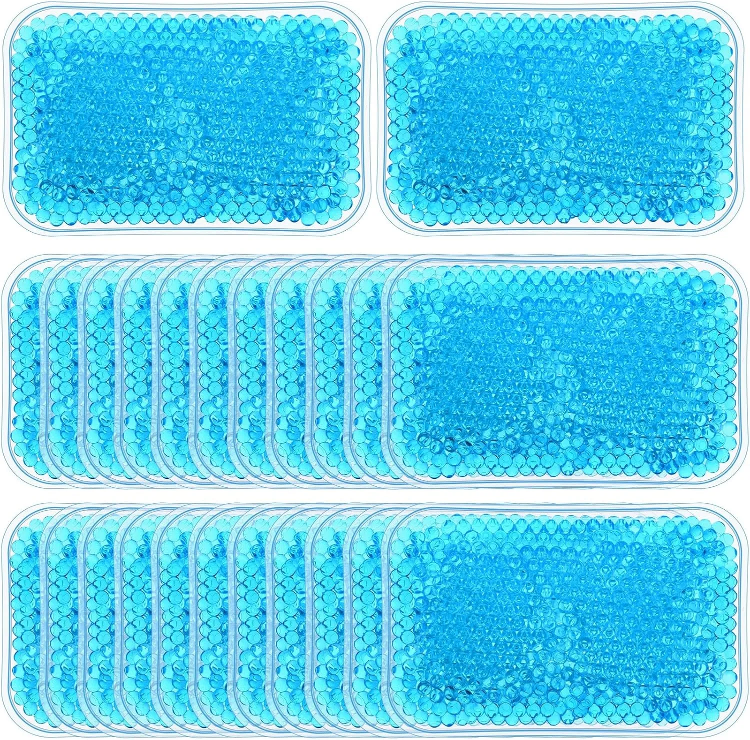 TrelaCo 24 Pcs Gel Bead Ice Pack 4 x 6 Inch Reusable Hot Cold Pack Soft Small Gel Cooling Pad Compress for Sports Swelling, Knee, Shoulder, Foot, Back, Ankle, Neck, Elbow Injuries Wrap Pain Relief