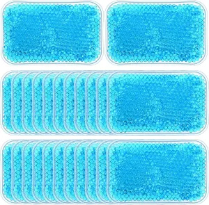 TrelaCo 24 Pcs Gel Bead Ice Pack 4 x 6 Inch Reusable Hot Cold Pack Soft Small Gel Cooling Pad Compress for Sports Swelling, Knee, Shoulder, Foot, Back, Ankle, Neck, Elbow Injuries Wrap Pain Relief