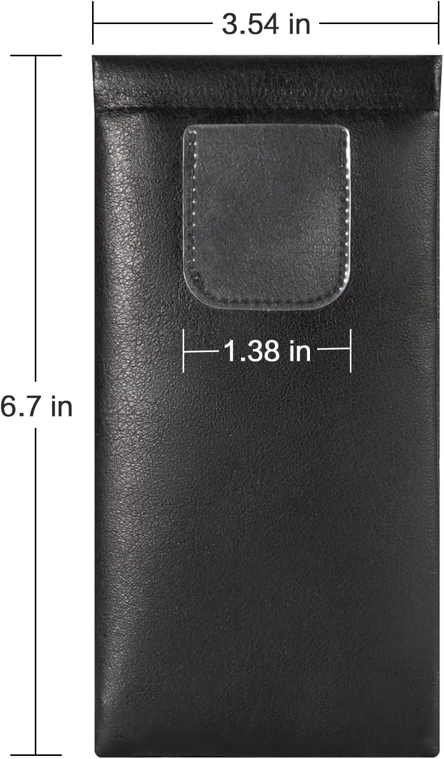 TRIUMPH VISION Squeeze Leather Sunglasses Pouch - 3 Pack Spring Storage Glasses Pouch Holder