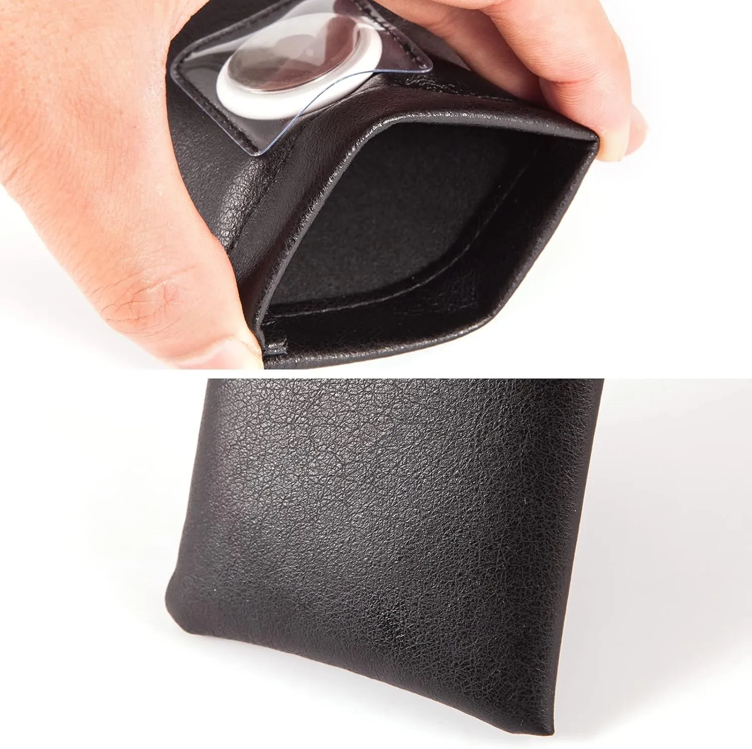 TRIUMPH VISION Squeeze Leather Sunglasses Pouch - 3 Pack Spring Storage Glasses Pouch Holder