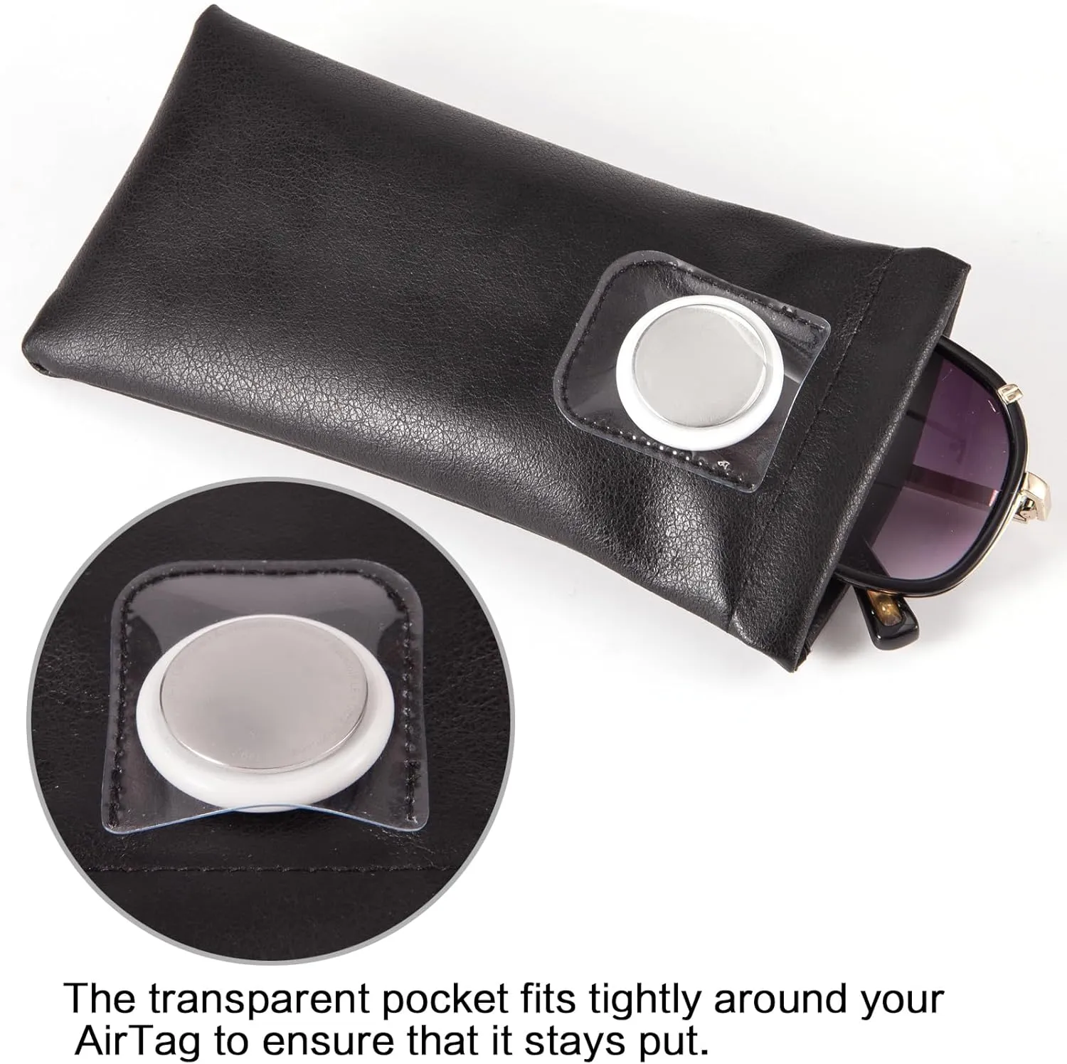 TRIUMPH VISION Squeeze Leather Sunglasses Pouch - 3 Pack Spring Storage Glasses Pouch Holder