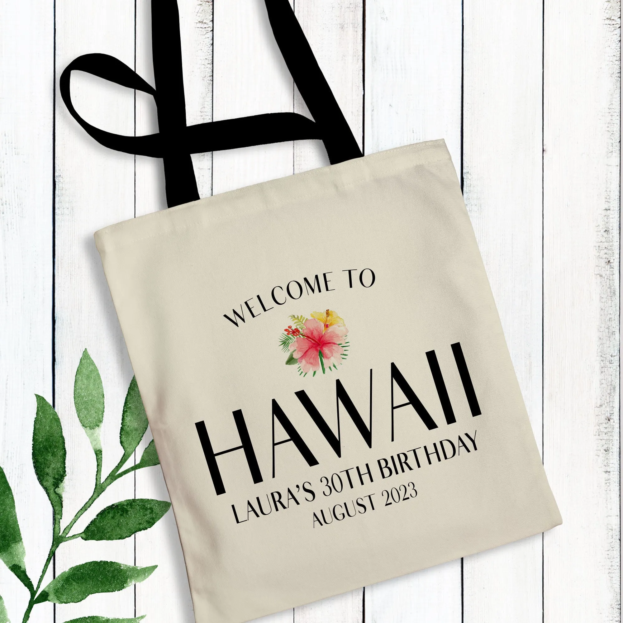 Tropical Wedding Welcome Bags, Beach Wedding Guest Hotel Welcome Totes, Birthday Trip, Custom Gift Bags