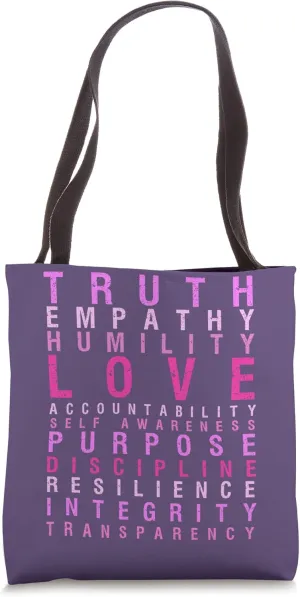 Truth Love Empathy Self Awareness Inspirational Words Cool Tote Bag