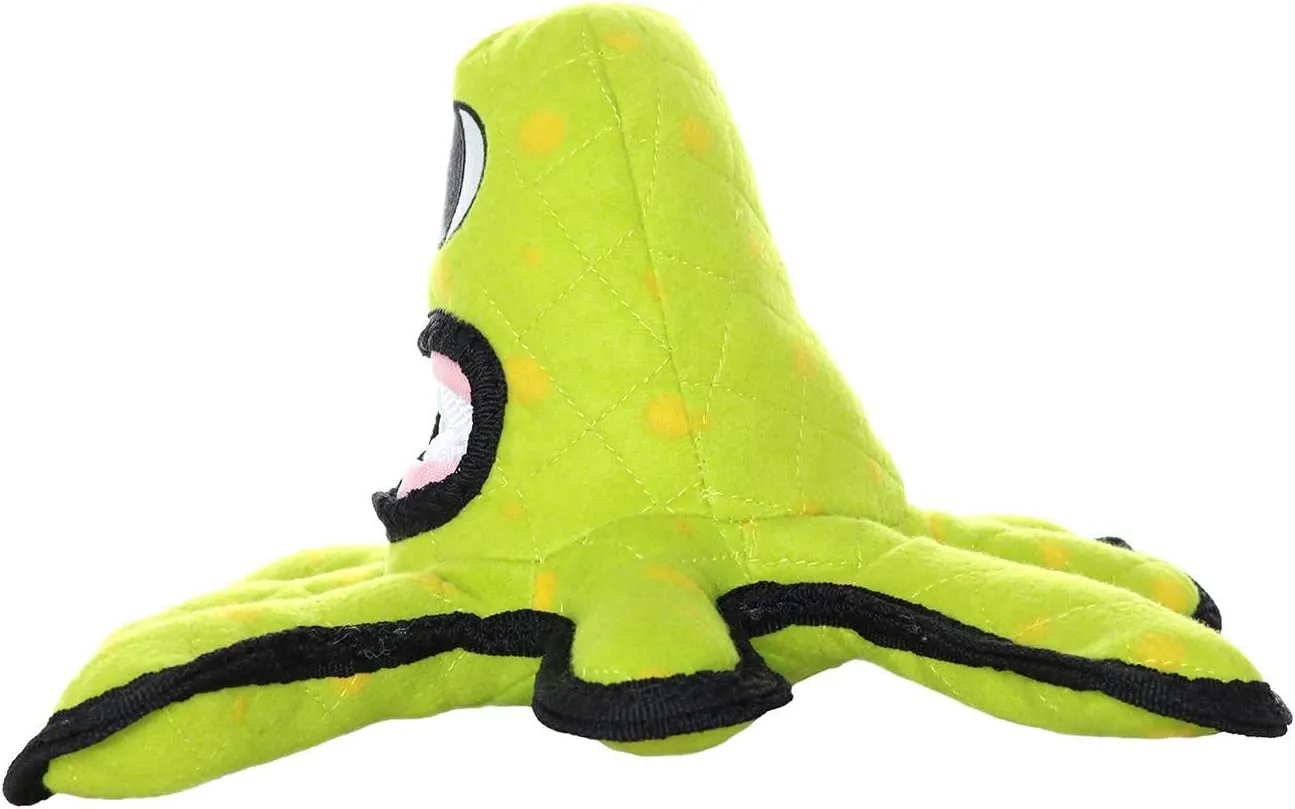 TUFFY - World's Tuffest Soft Dog Toy - Alien Green-Squeaker- Multiple Layers. Made Durable, Strong & Tough. Interactive Play (Tug, Toss & Fetch). Machine Washable & Floats (Green 2 Pack)
