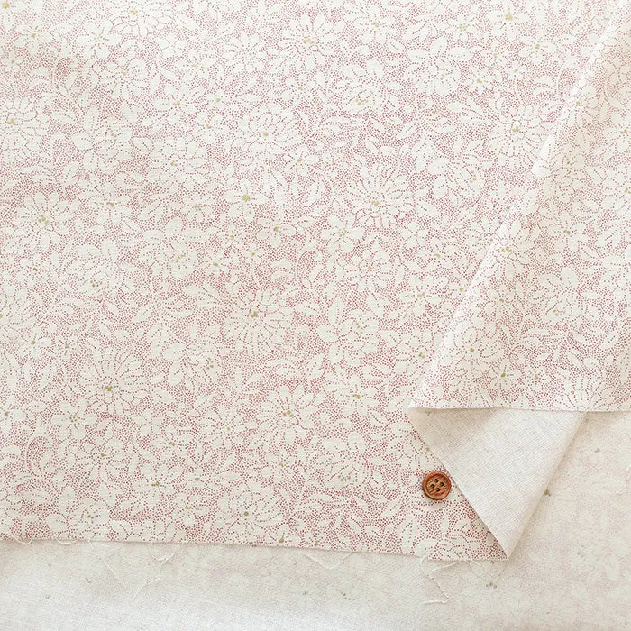 Tumbler Finished C/L Cotton Muslin printed Fabric  ~yasumin~ Flower