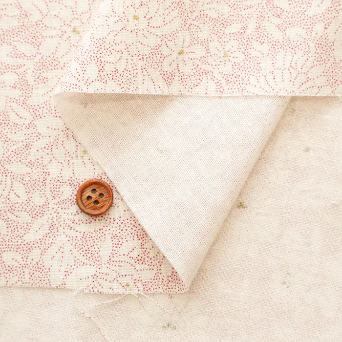 Tumbler Finished C/L Cotton Muslin printed Fabric  ~yasumin~ Flower