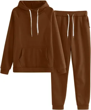 Two Piece Outfits Sweatsuits for Women Set Printed Hoodie and Sweatpants Set Jogging Suits with Kangaroo Pockets