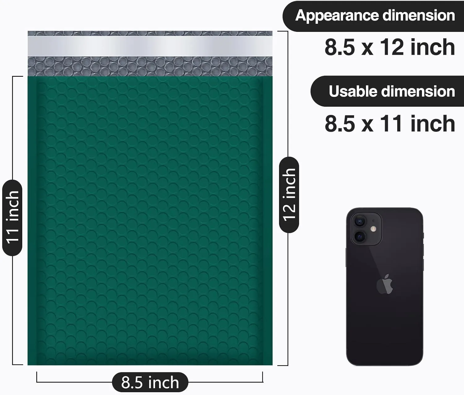 UCGOU Bubble Mailers 8.5x12 Inch Green 25 Pack Poly Padded Envelopes #2 Medium Mailing Opaque Packaging Postal Self Seal Waterproof Boutique Shipping Bags