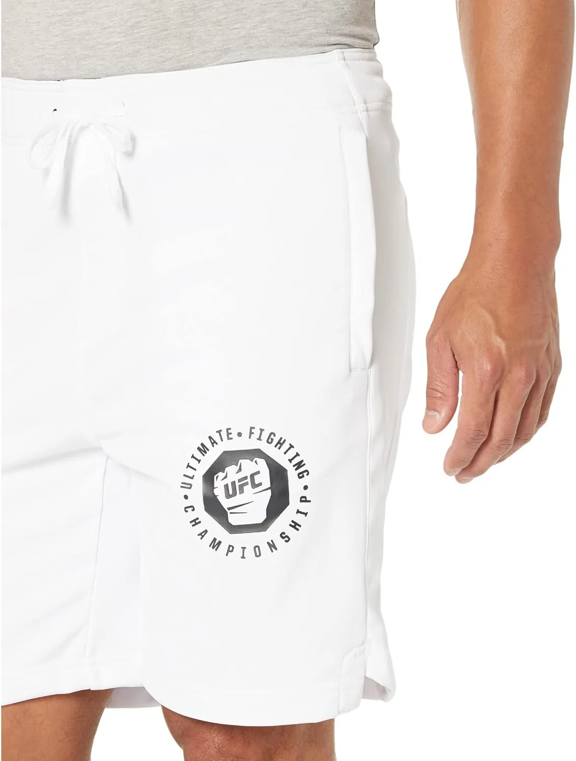 UFC Basic 8" Workout Shorts – Fitness Wear for Men – 100% Polyester – Side Pockets – Sublimated Graphics
