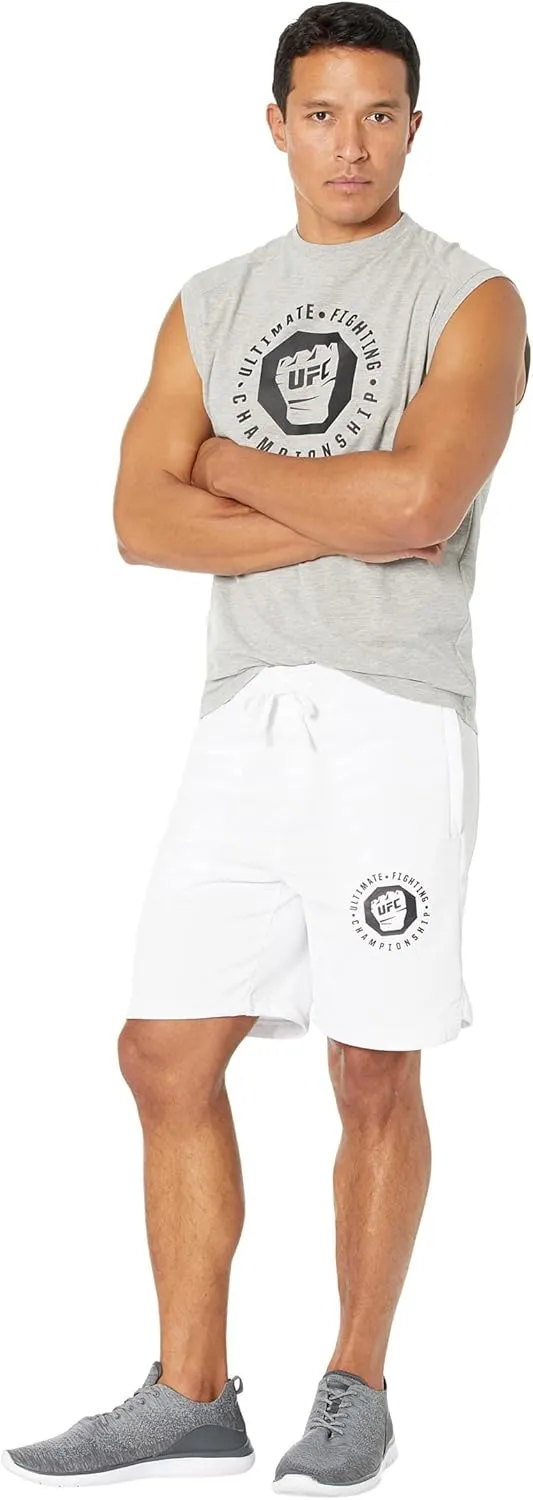 UFC Basic 8" Workout Shorts – Fitness Wear for Men – 100% Polyester – Side Pockets – Sublimated Graphics