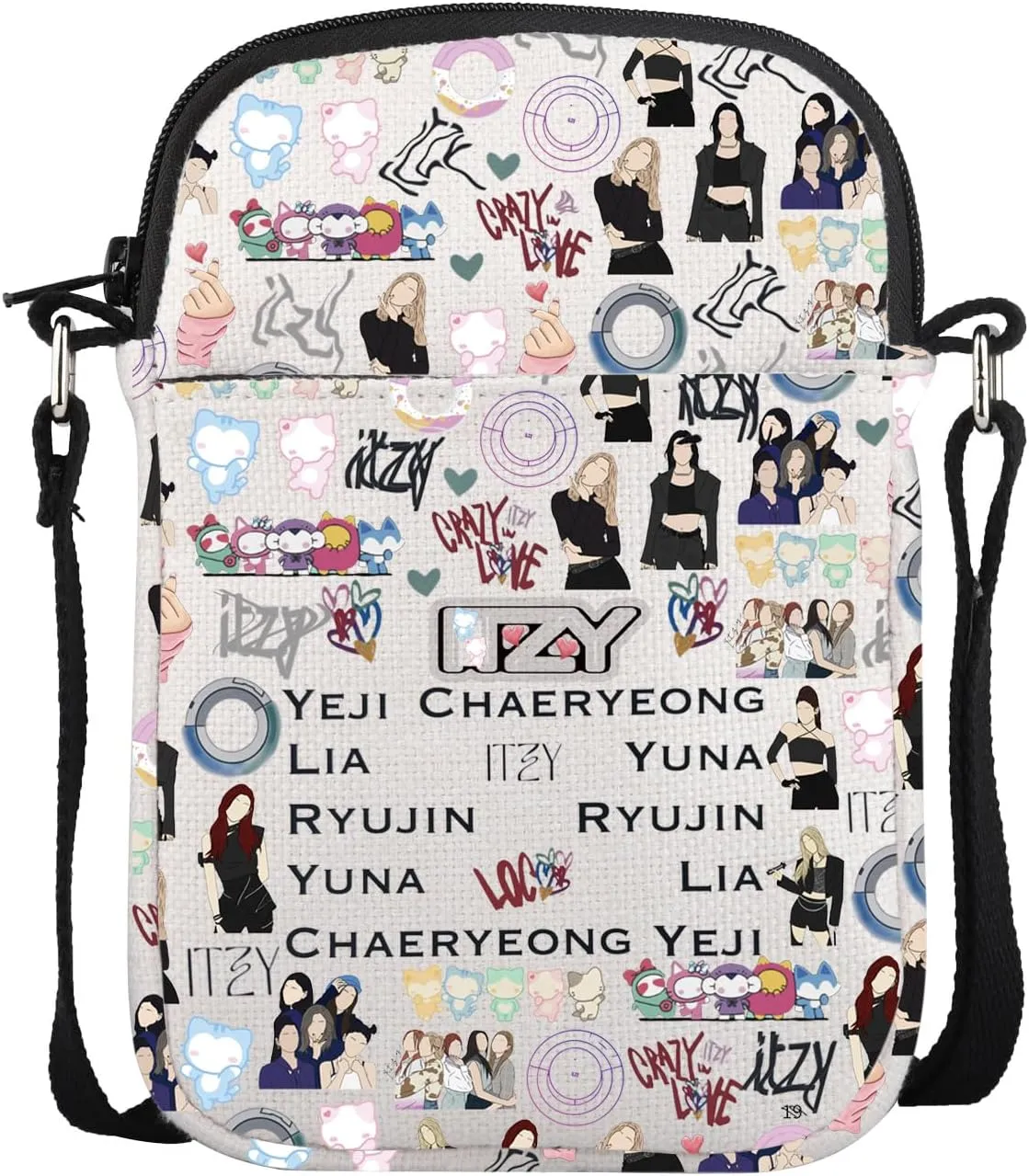 UJIMS K-POP Band Group Gift Korean K-Pop Crossbody Bag Korea K-Pop Merchandise K-pop Member Fan Gift