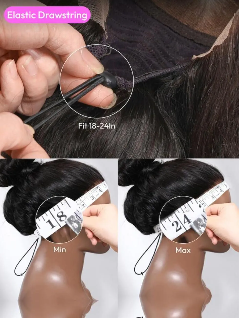 UNICE Bye Bye Knots Light Yaki Straight Glueless Wig Human Hair with Drawstring 7x5 Pre Cut HD Lace Front Wigs Pre Plucked Bleached Knots Pre Everything Put on and Go Wig Natural Hairline 20 inch