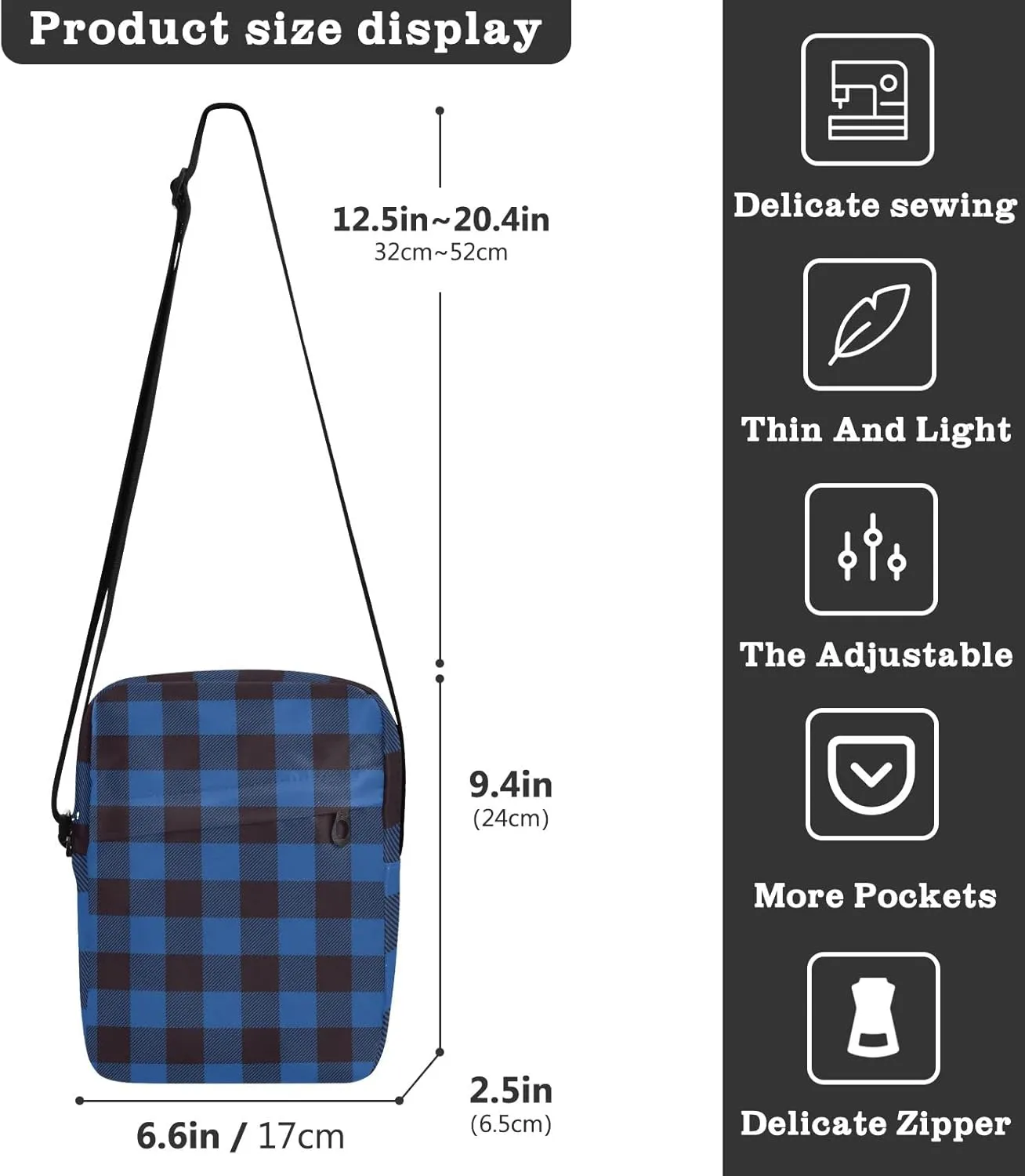 Unisex Crossbody Bag, Animal Pattern Durable Sling Side Shoulder bags for men women, One Size