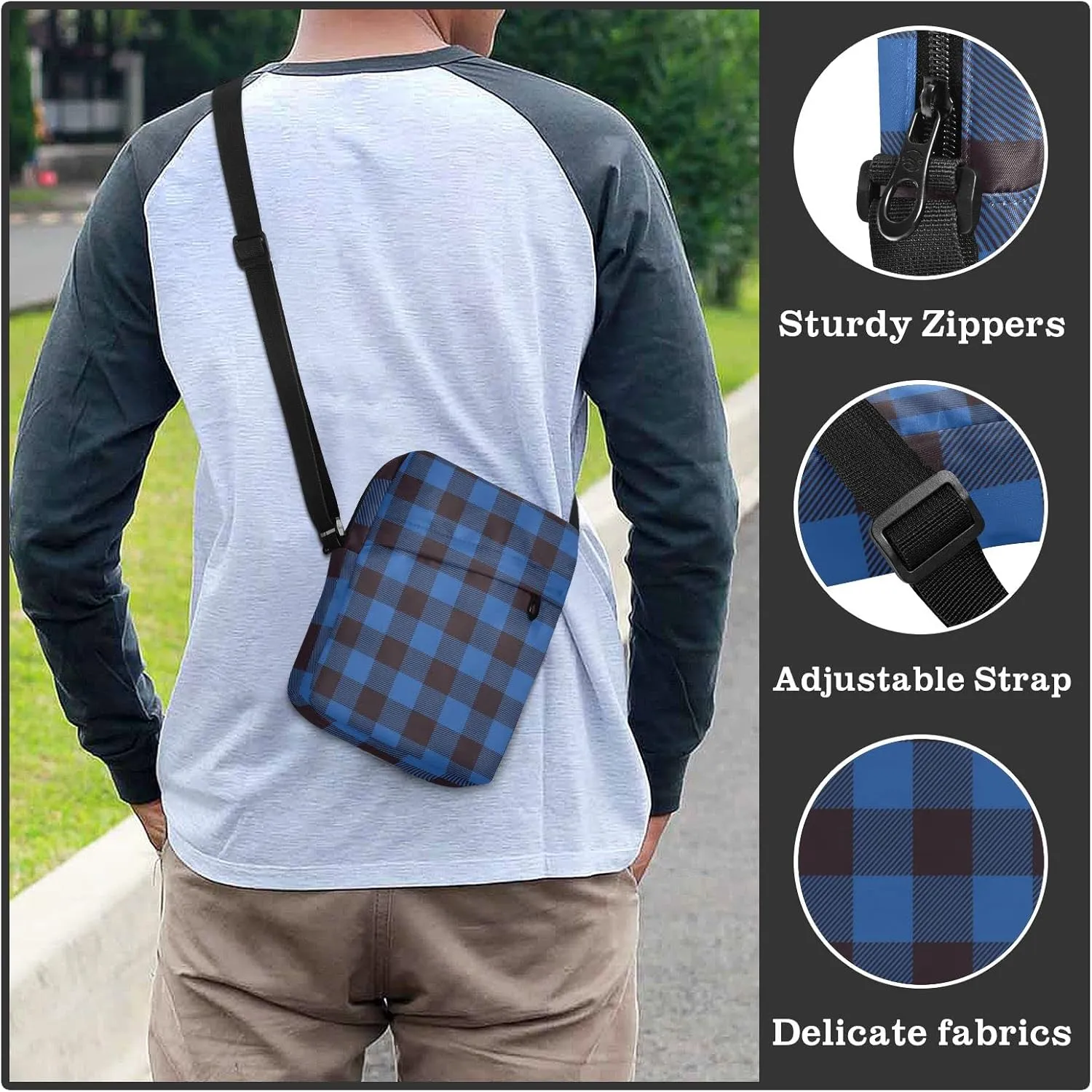 Unisex Crossbody Bag, Animal Pattern Durable Sling Side Shoulder bags for men women, One Size