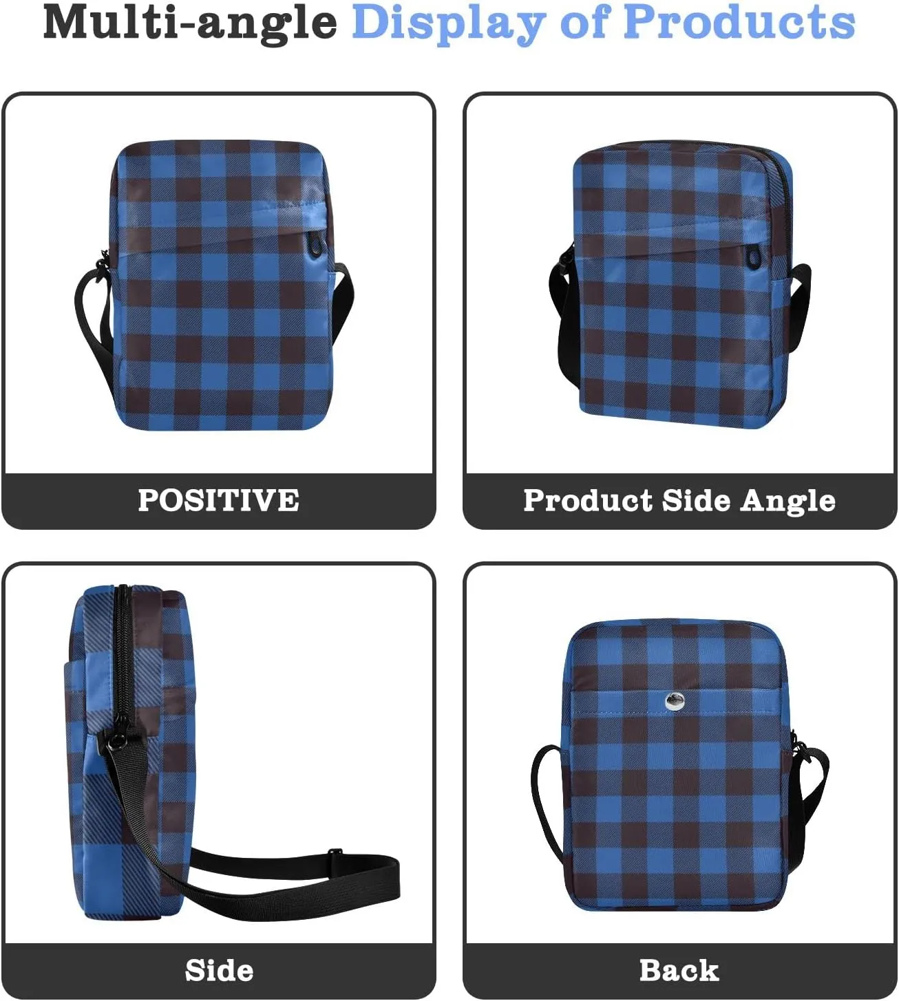 Unisex Crossbody Bag, Animal Pattern Durable Sling Side Shoulder bags for men women, One Size