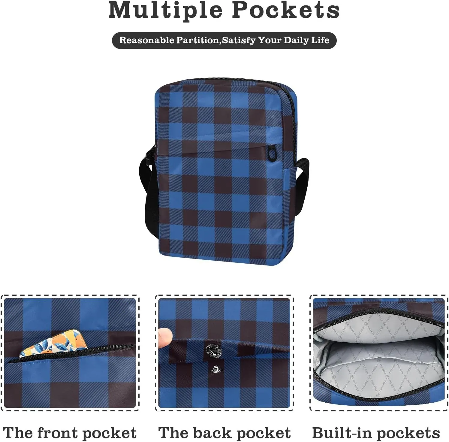 Unisex Crossbody Bag, Animal Pattern Durable Sling Side Shoulder bags for men women, One Size