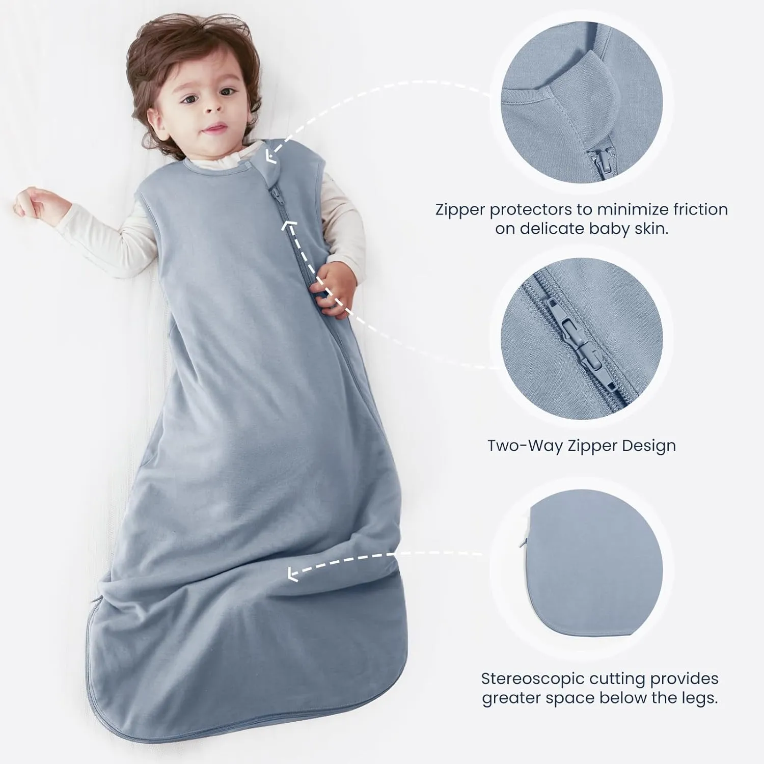 Unisex Sleeping Bag for Babies and Toddlers 0.5 Tog Sleep Sack 6-18 Months, Newborn Sleep Sack, Wearable Blanket Baby,One Piece Sleeveless Sleep Sacks,Gifts for Baby
