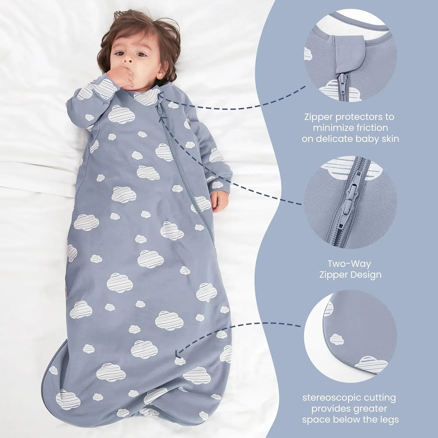 Unisex Sleeping Bag for Babies and Toddlers 2.5 Tog Sleep Sack 18-36Months, Baby Sleep Sack, Long Sleeve Sleep Sack, Wearable Blanket Baby,One Piece with Sleeves,Gifts for Baby
